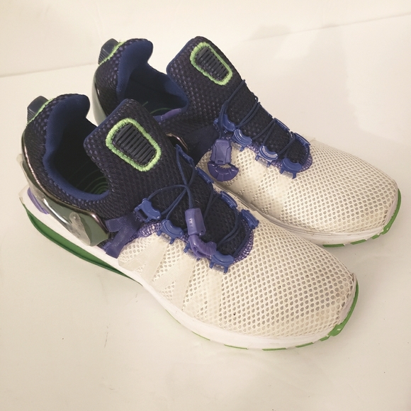 Nike Shoes - Nike Shox Gravity Sneakers White Purple Green Sz 7